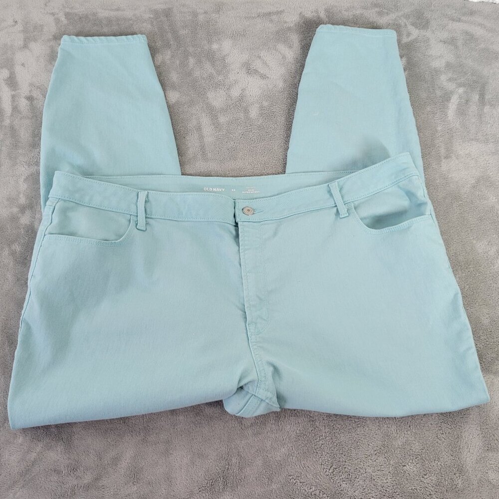Old Navy Women's 24 Plus High Rise Super Skinny‎ Jeans Baby Blue SKI3E